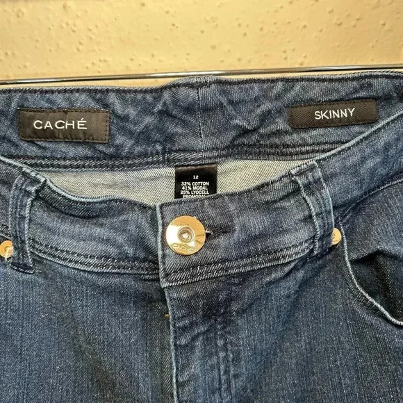 2/$30 CACHE Size 12 Jeans Skinny Denim Blue Casual - Picture 6 of 6